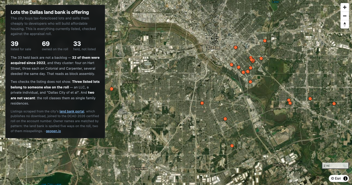 Preview of Every lot the Dallas land bank is offering