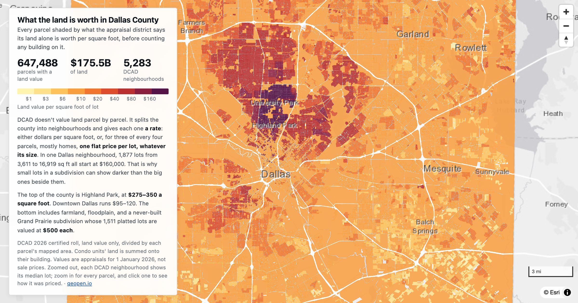 Preview of What the land is worth in Dallas County