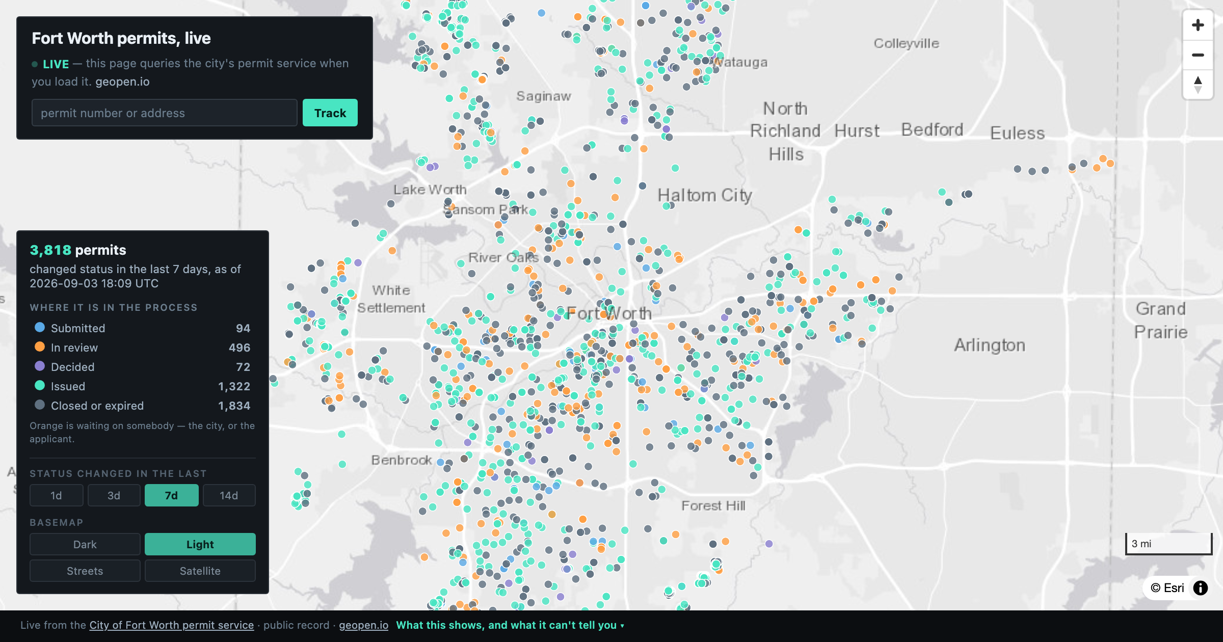 Preview of Fort Worth permits, live