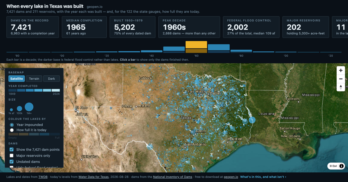 Preview of When every lake in Texas was built